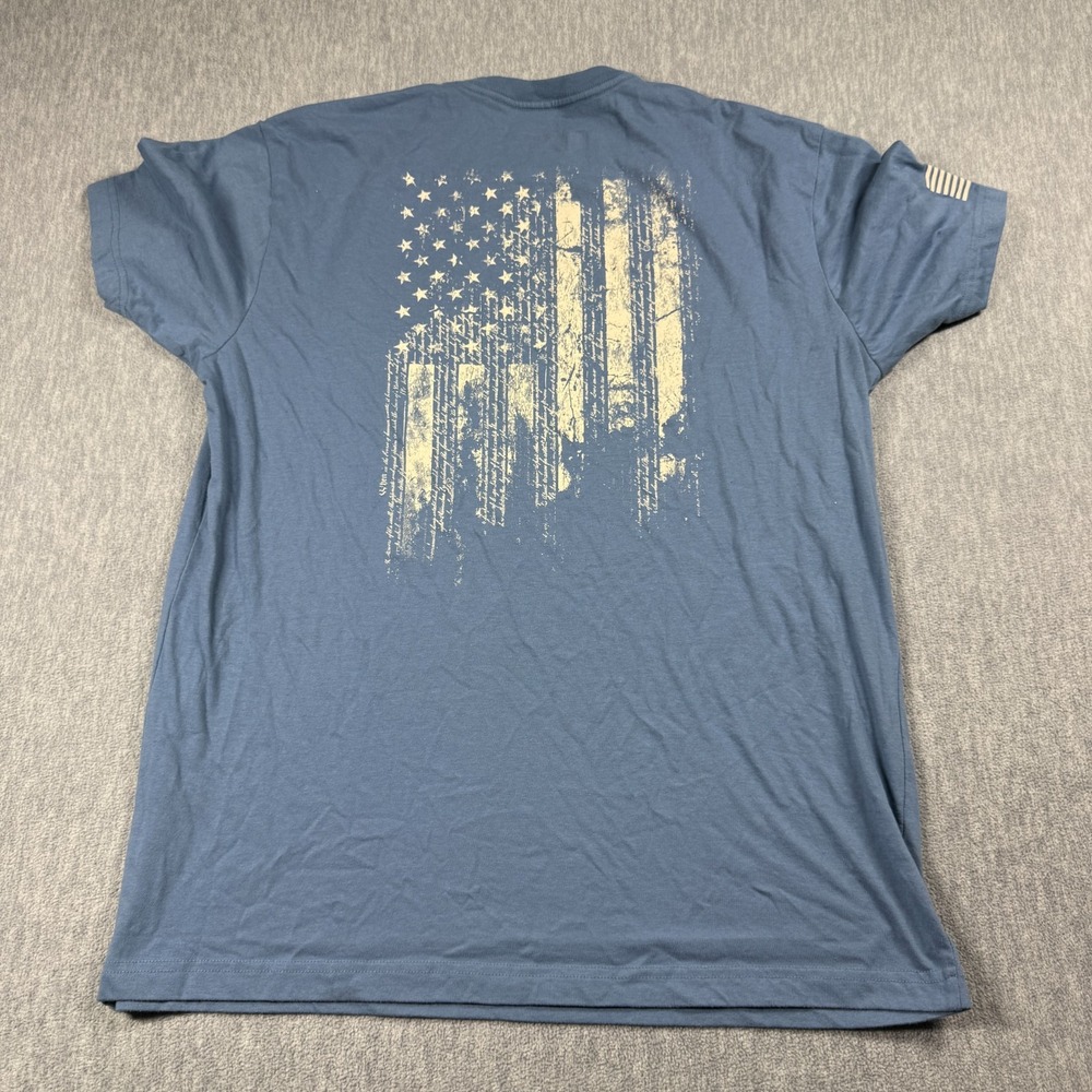 Grunt Style T Shirt Mens XL Blue Pocket Flag Logo Graphic Military Tactical